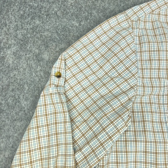 LL Bean Shirt Mens Large Brown Check Long Sleeve Button Up Cotton Outdoors Work - Picture 6 of 13